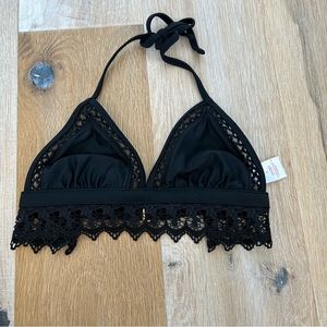 Xhilaration Black Triangle Bikini Top Size Small